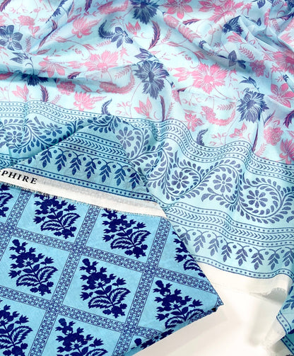 Sapphire Printed Lawn 3PC
