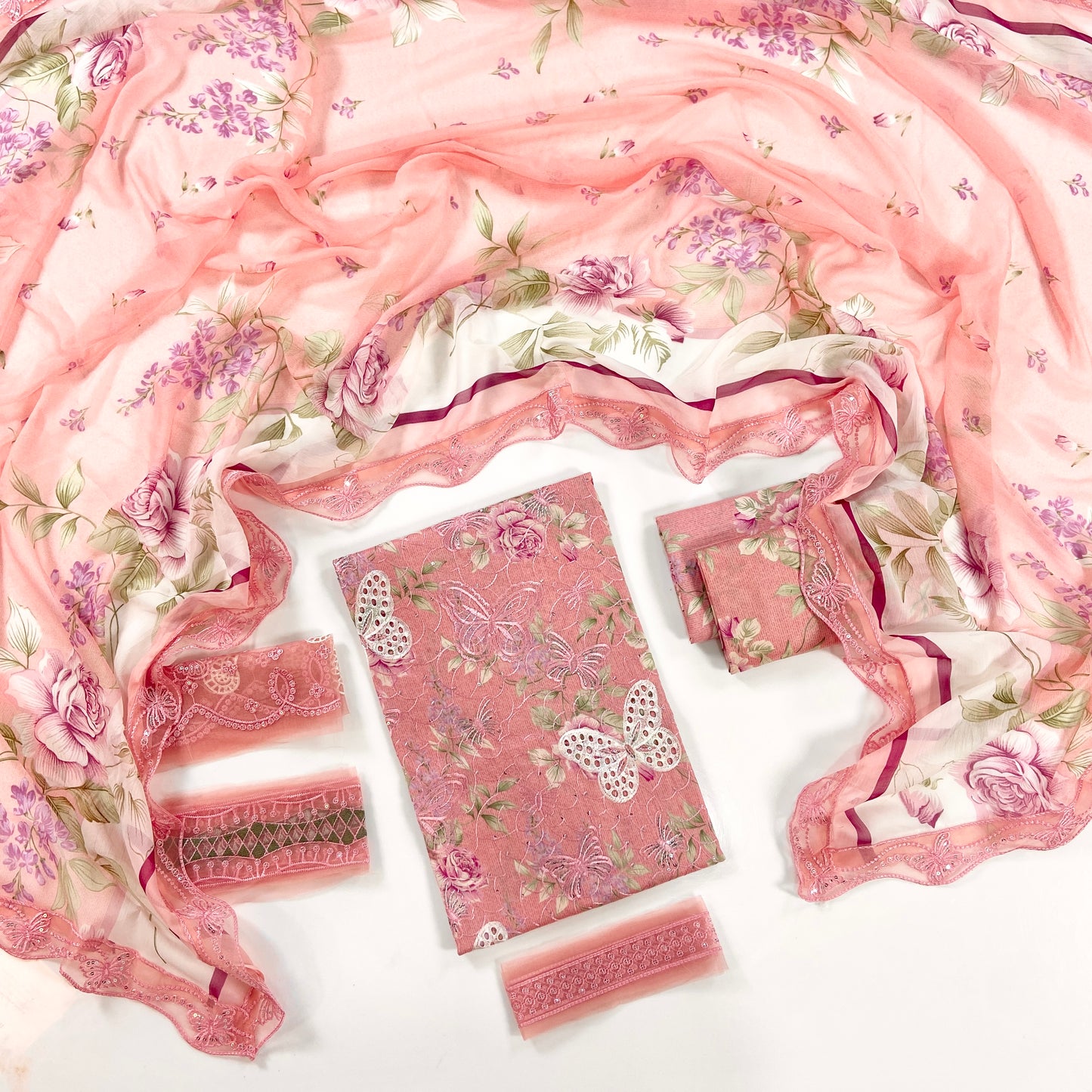 Maria B Embroiderd & Digital Printed Lawn 3PC