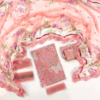Maria B Embroiderd & Digital Printed Lawn 3PC