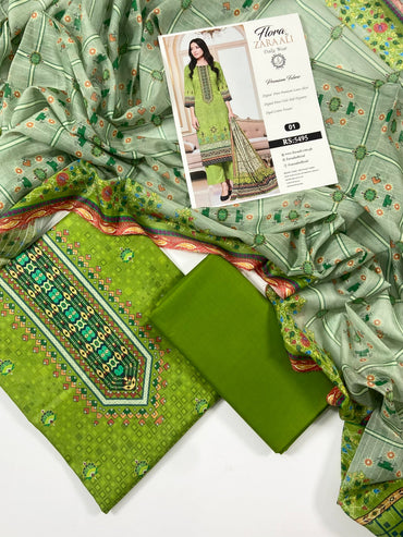 Flora By Zara Ali Printed Lawn 3PC