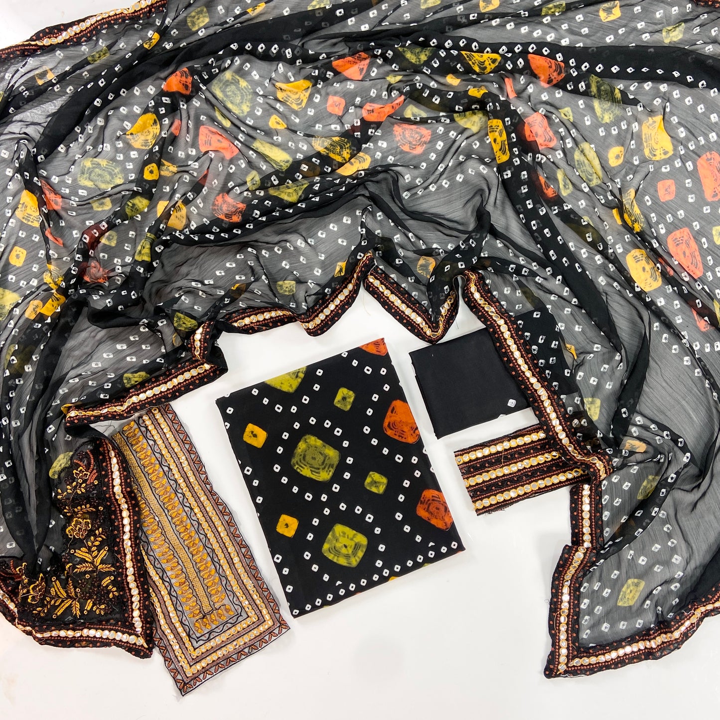 Aneelas Digital Printed Lawn With Emb Patches 3PC