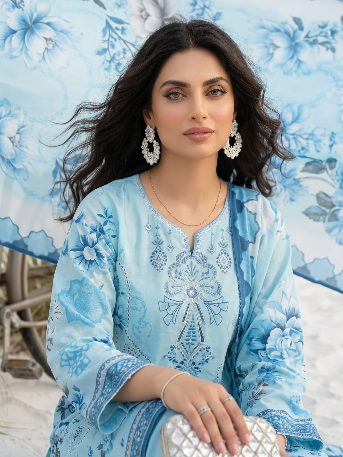 Tahniyat By Anaya Noor Digital Printed & Emb Karandi 3PC