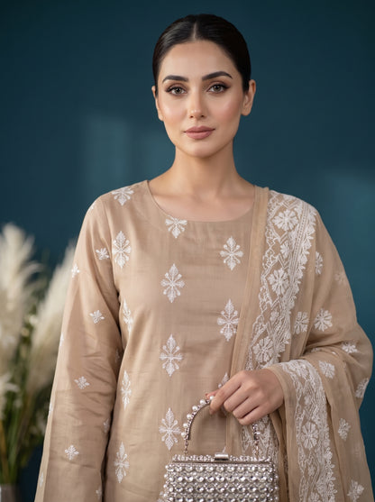 White Rose By Anaya Noor Emb Viscose 3PC