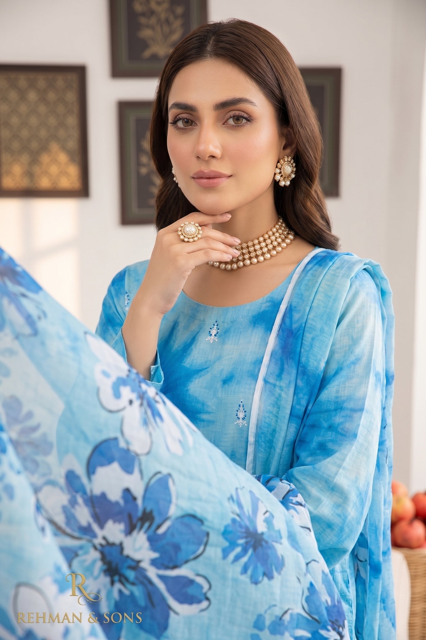 Print Kari By Anaya Noor Heavy Emb Banadora Lawn 3PC