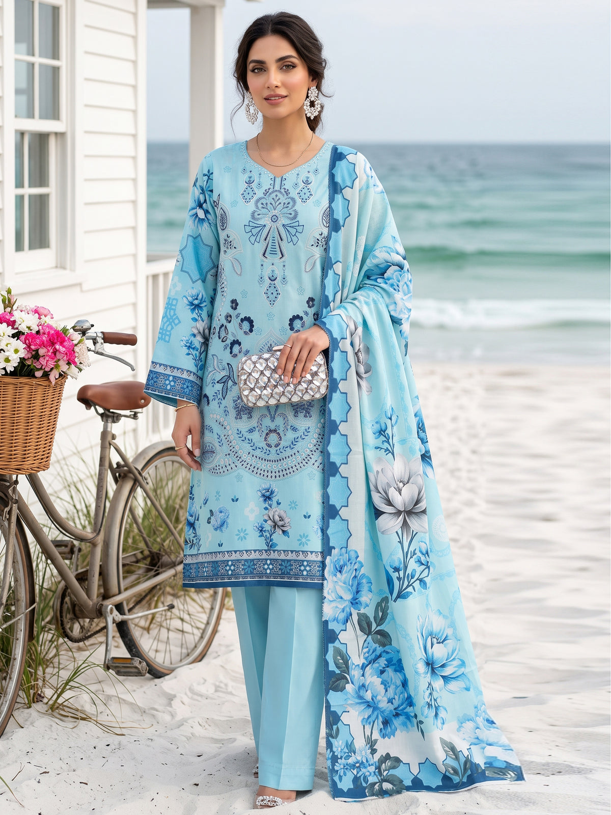 Tahniyat By Anaya Noor Digital Printed & Emb Karandi 3PC