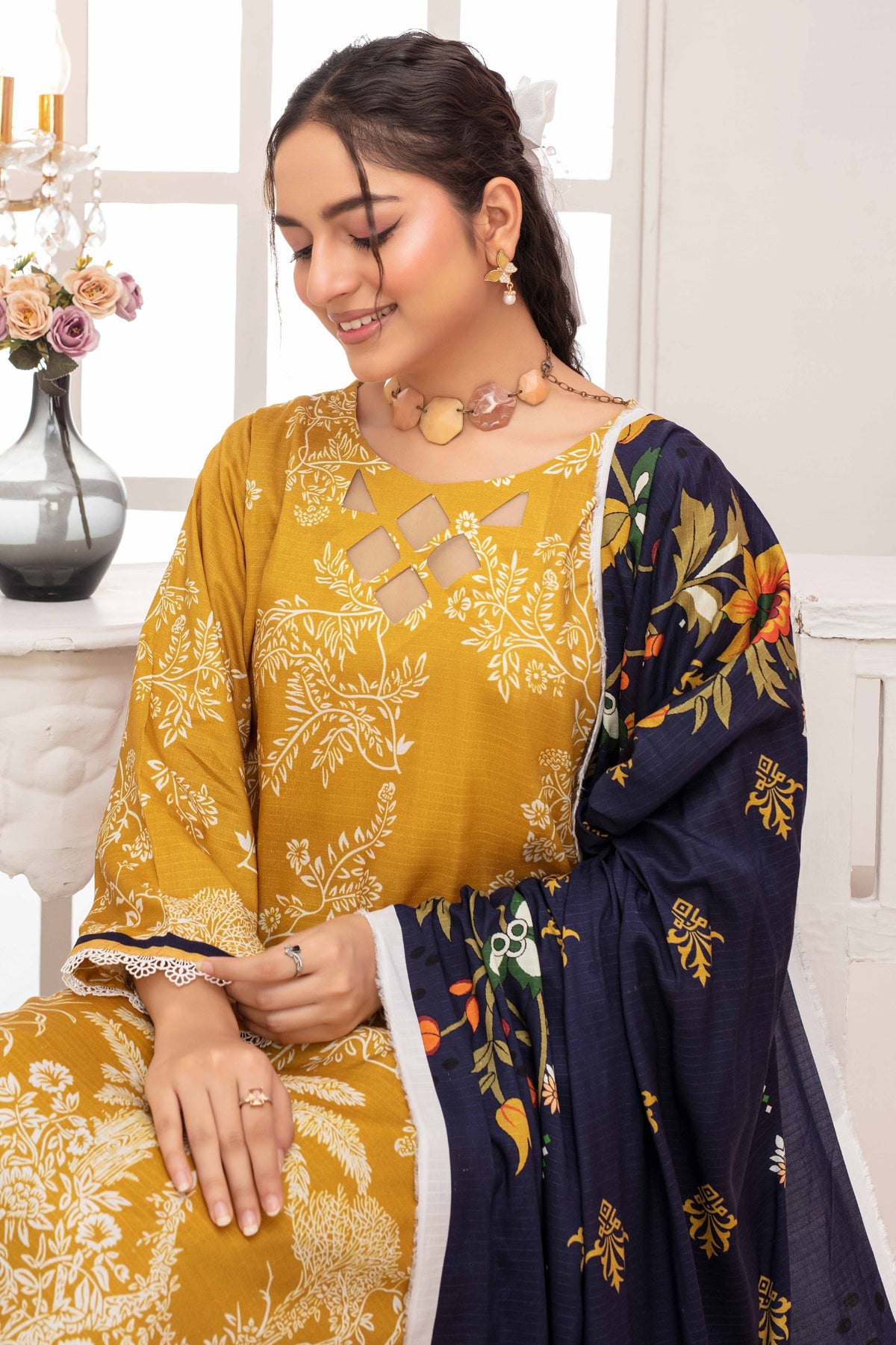 Fabiha By Feroza Digital Printed Bana Dora Staple Linen 3PC