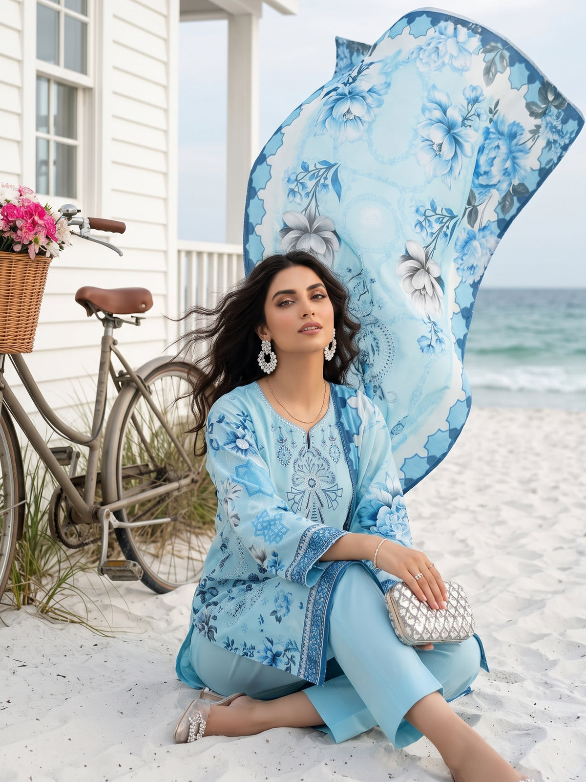 Tahniyat By Anaya Noor Digital Printed & Emb Karandi 3PC