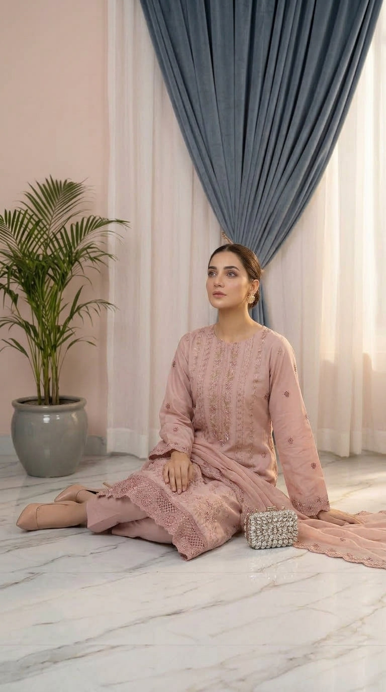 Halima By Anaya Noor Premium Emb Viscose 3PC