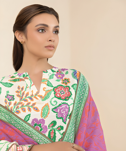 Sapphire Digital Printed Linen 3-PC
