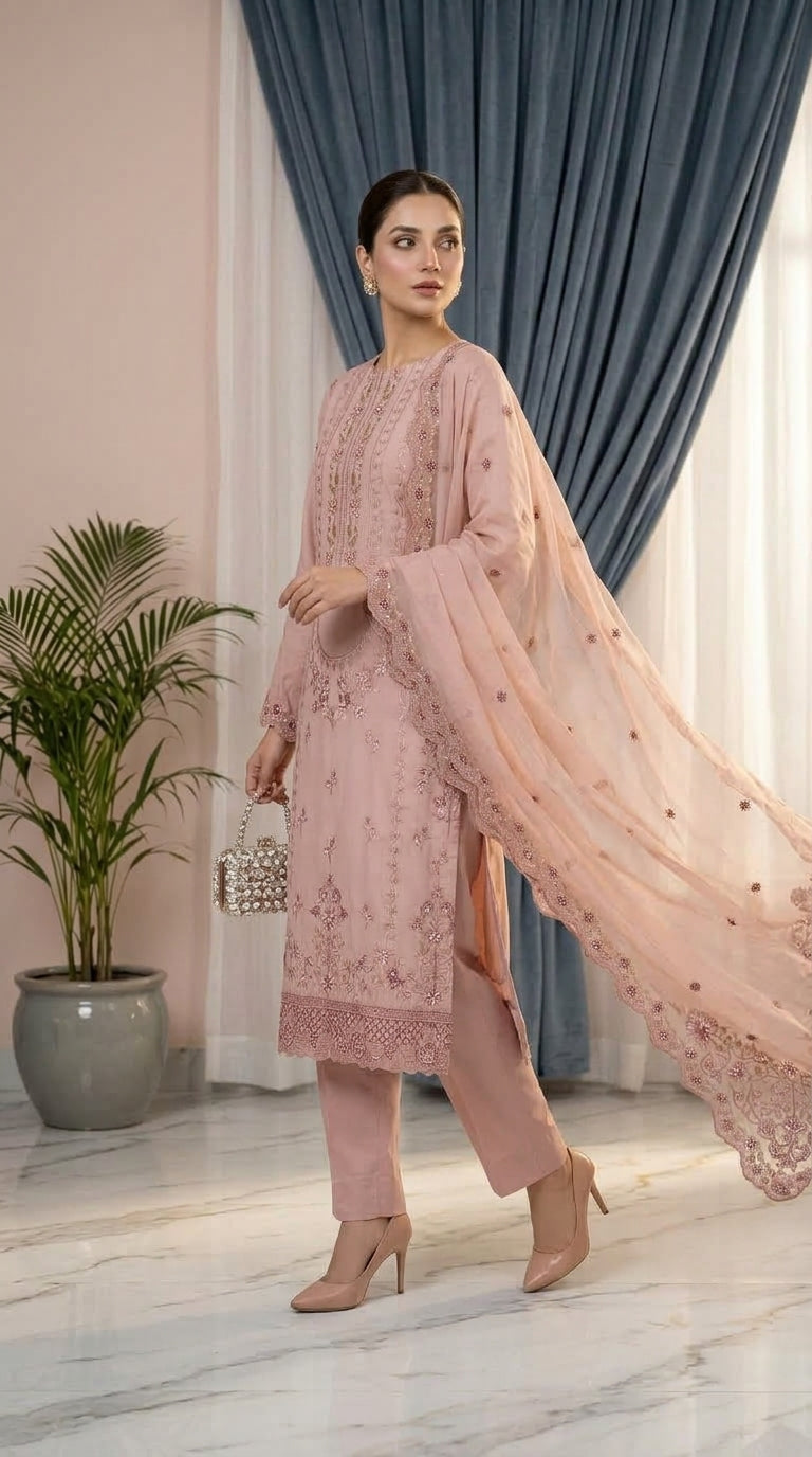 Halima By Anaya Noor Premium Emb Viscose 3PC