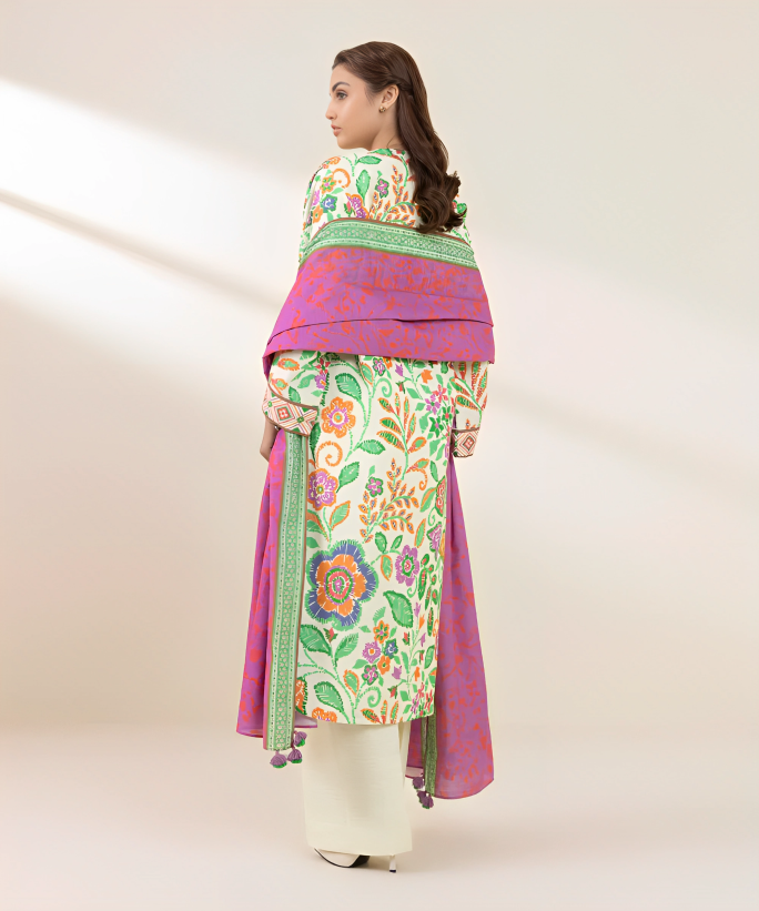 Sapphire Digital Printed Linen 3-PC