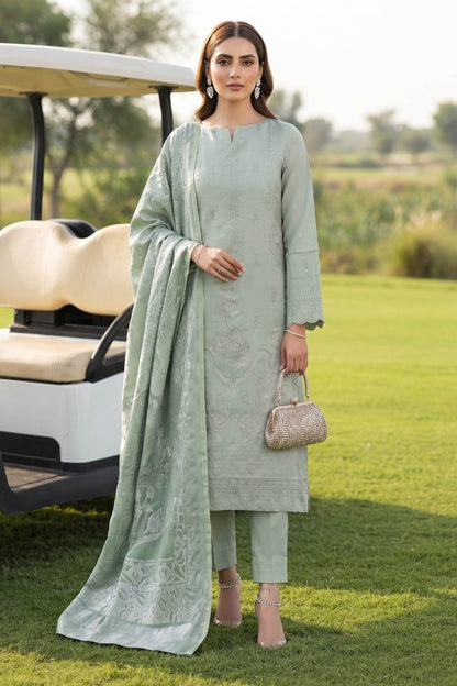 Khoshbo Sa By Anaya Noor Full Emb Dhanak With Plachi Shawl 3PC