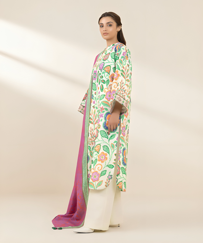 Sapphire Digital Printed Linen 3-PC