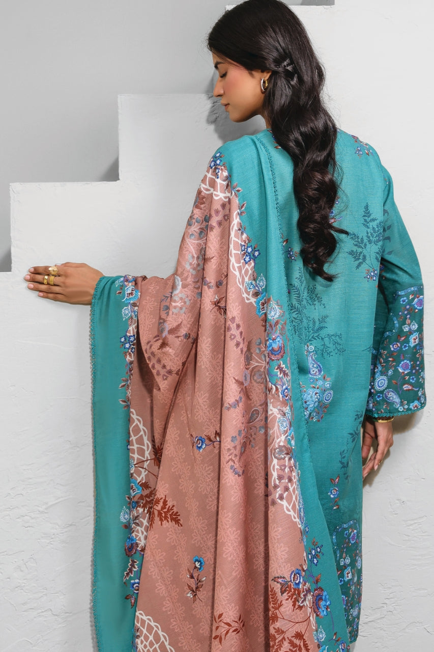 Raqs By Uneq Digital Printed Slub Khaddar 3PC
