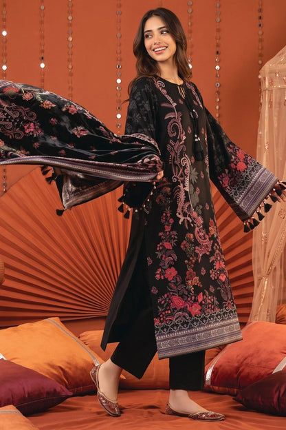 Zesh Printed Velvet Dora Viscose 3PC