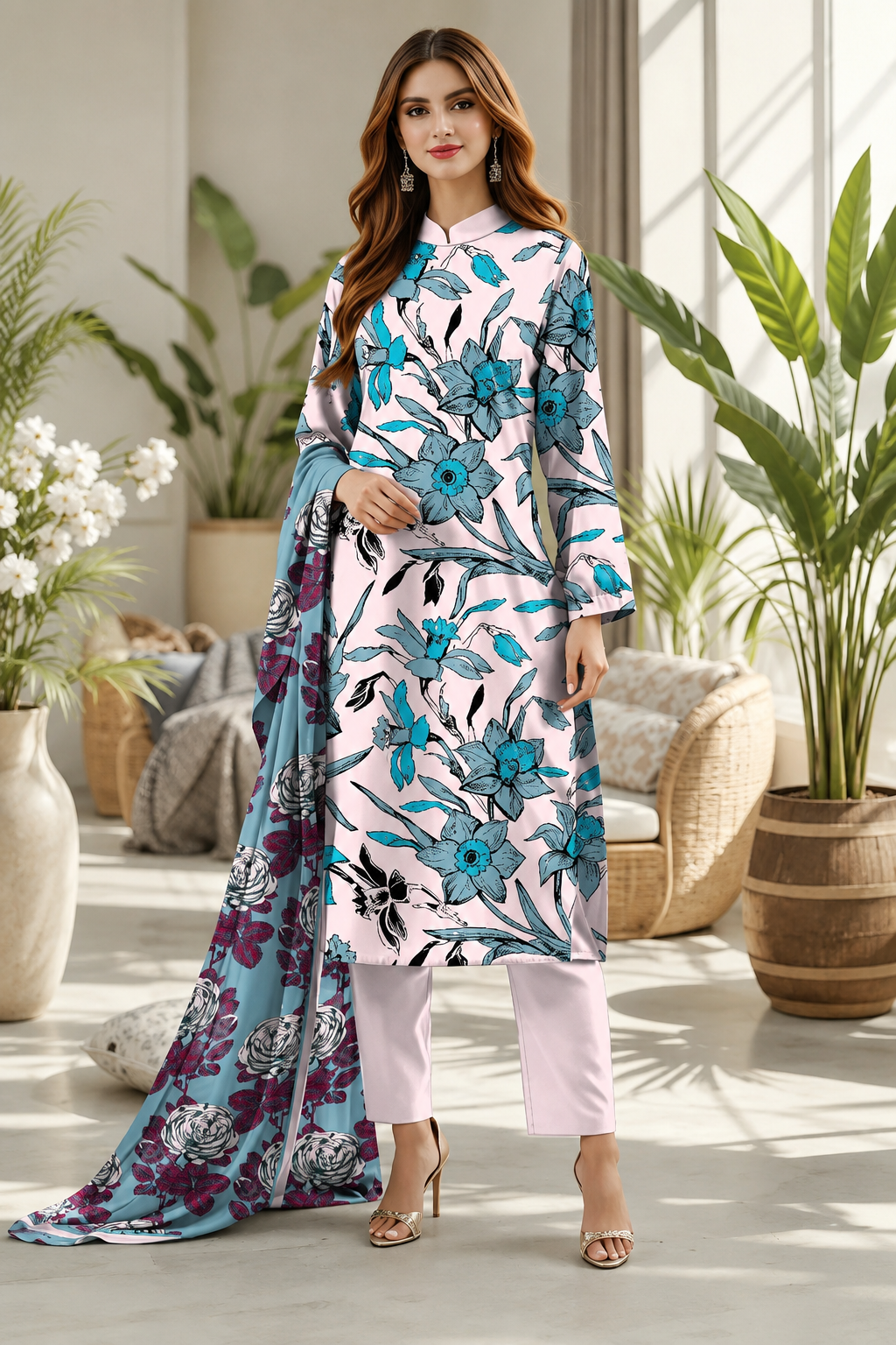 Baroque Digital Printed Lawn 3PC