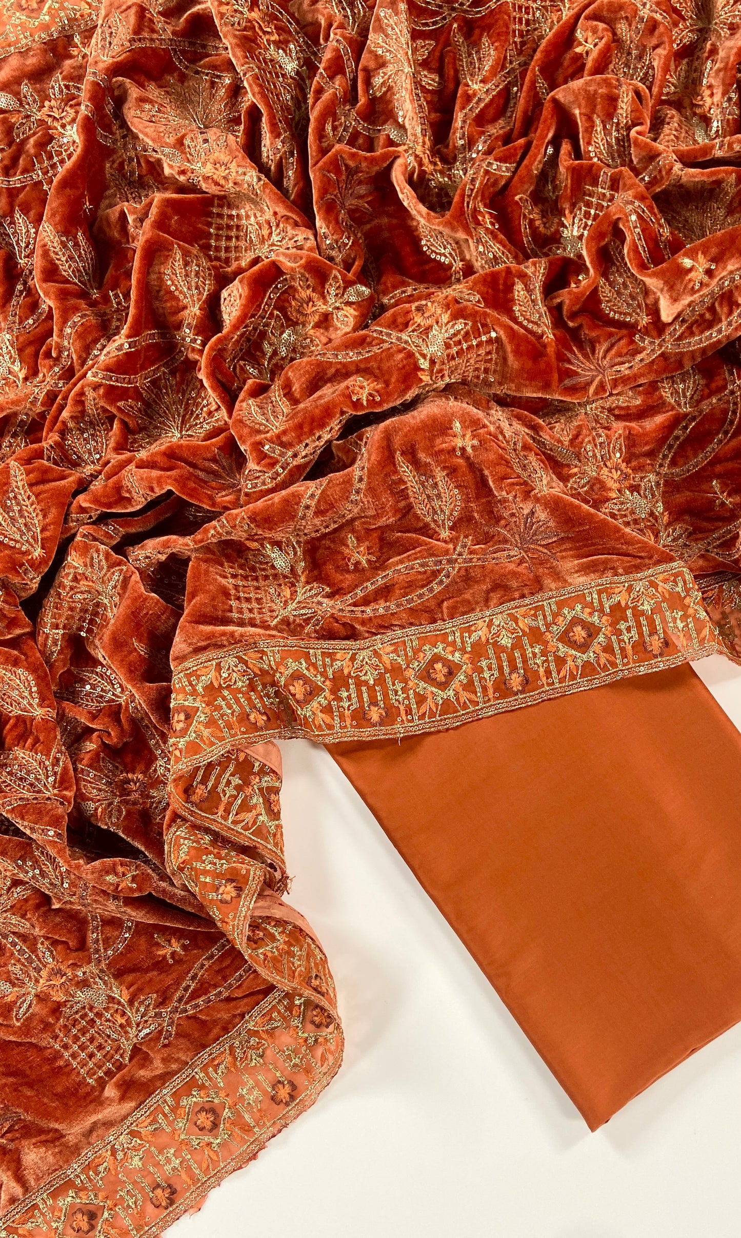 Maria B Linen with Emb Velvet Shawl 3PC