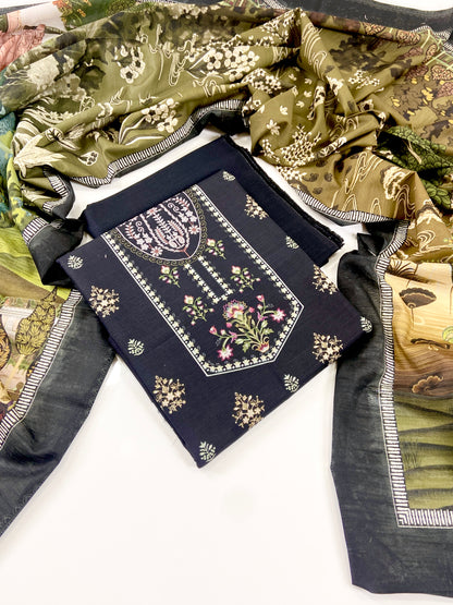 Mausummery Digital Printed Khaddar 3PC