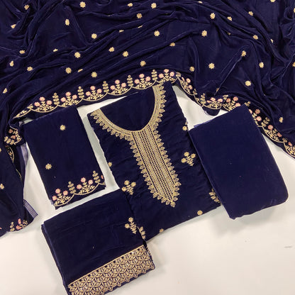 Maria B Luxury Velvet Embroidered Suit – 3PC