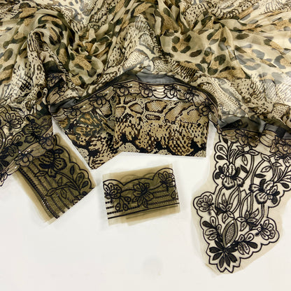 Maria B Embroiderd & Digital Printed Lawn 3PC