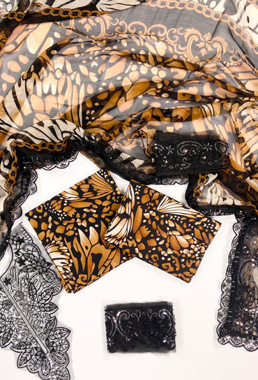 Maria B Embroiderd & Digital Printed Lawn 3PC