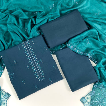 Anaya Noor Embroidered Dhanak 3PC