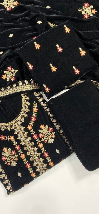 Maria B Luxury Velvet Embroidered Suit – 3PC