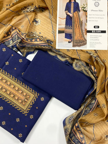 Flora By Zara Ali Printed Lawn 3PC
