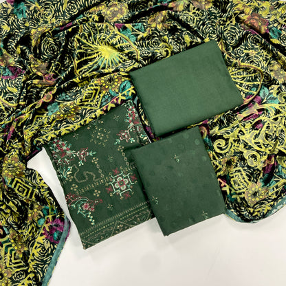 Maria B Emb Dhanak with Plachi Shawl 3PC