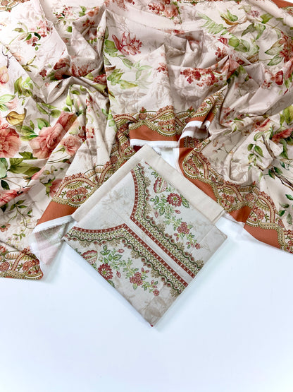 Mausummery Digital Printed Khaddar 3PC