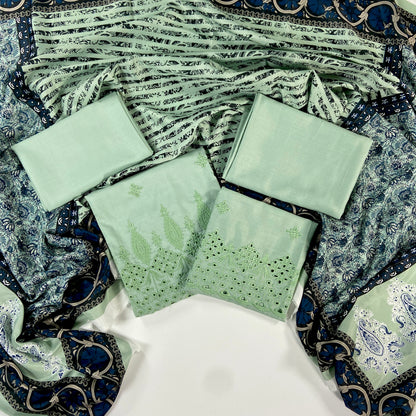 Anaya Noor Embroidered Dhanak 3PC