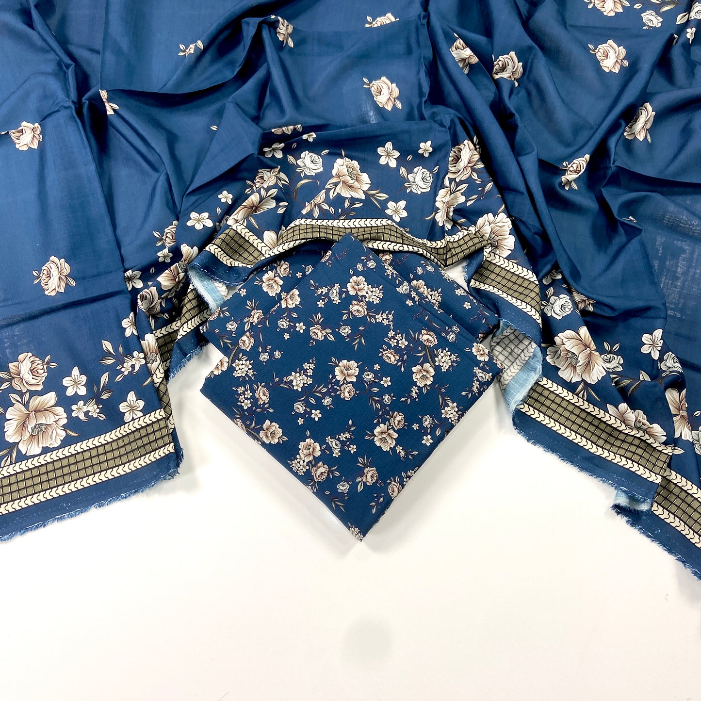 Anaya Noor Printed Bana Dora Slub Linen 3PC