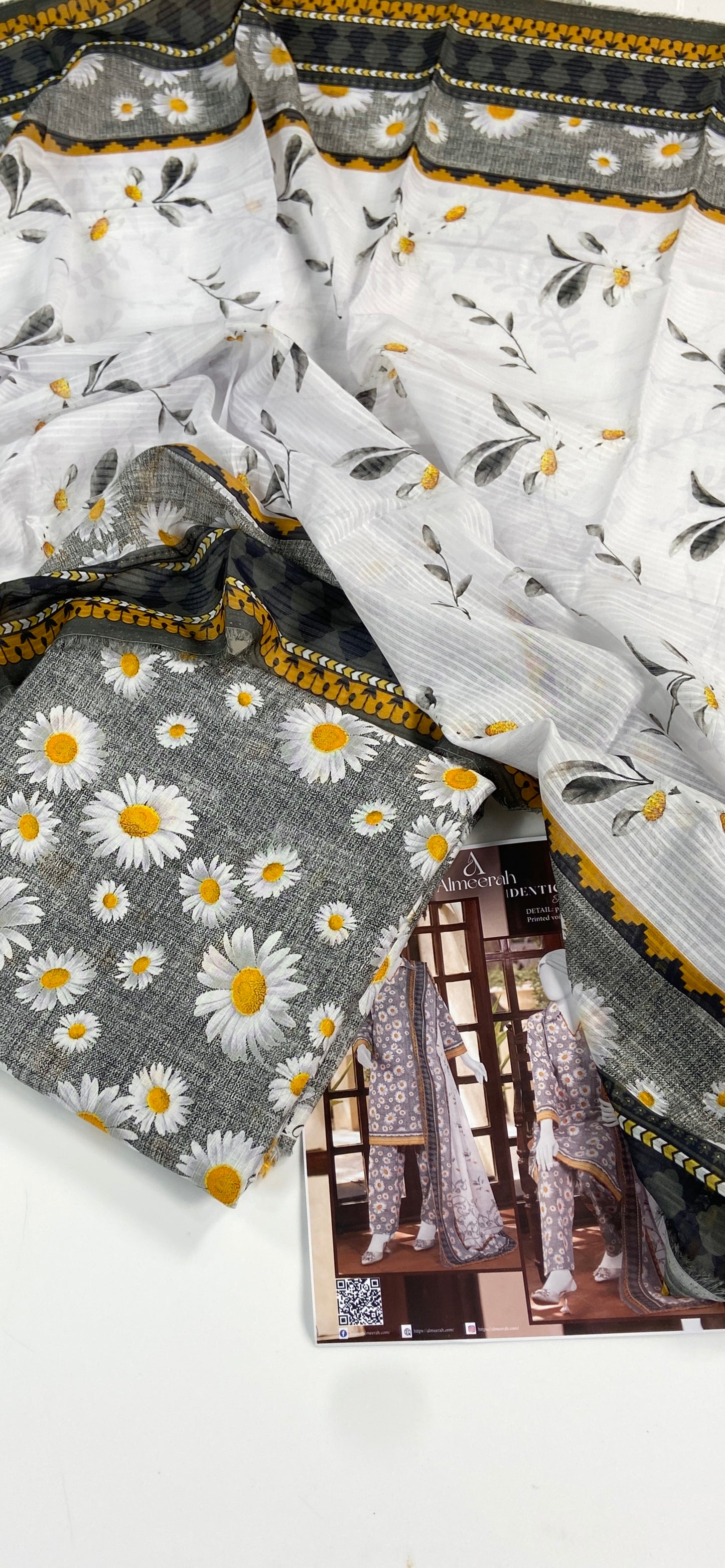 Almeerah Digital Printed Stripe Dora 3PC