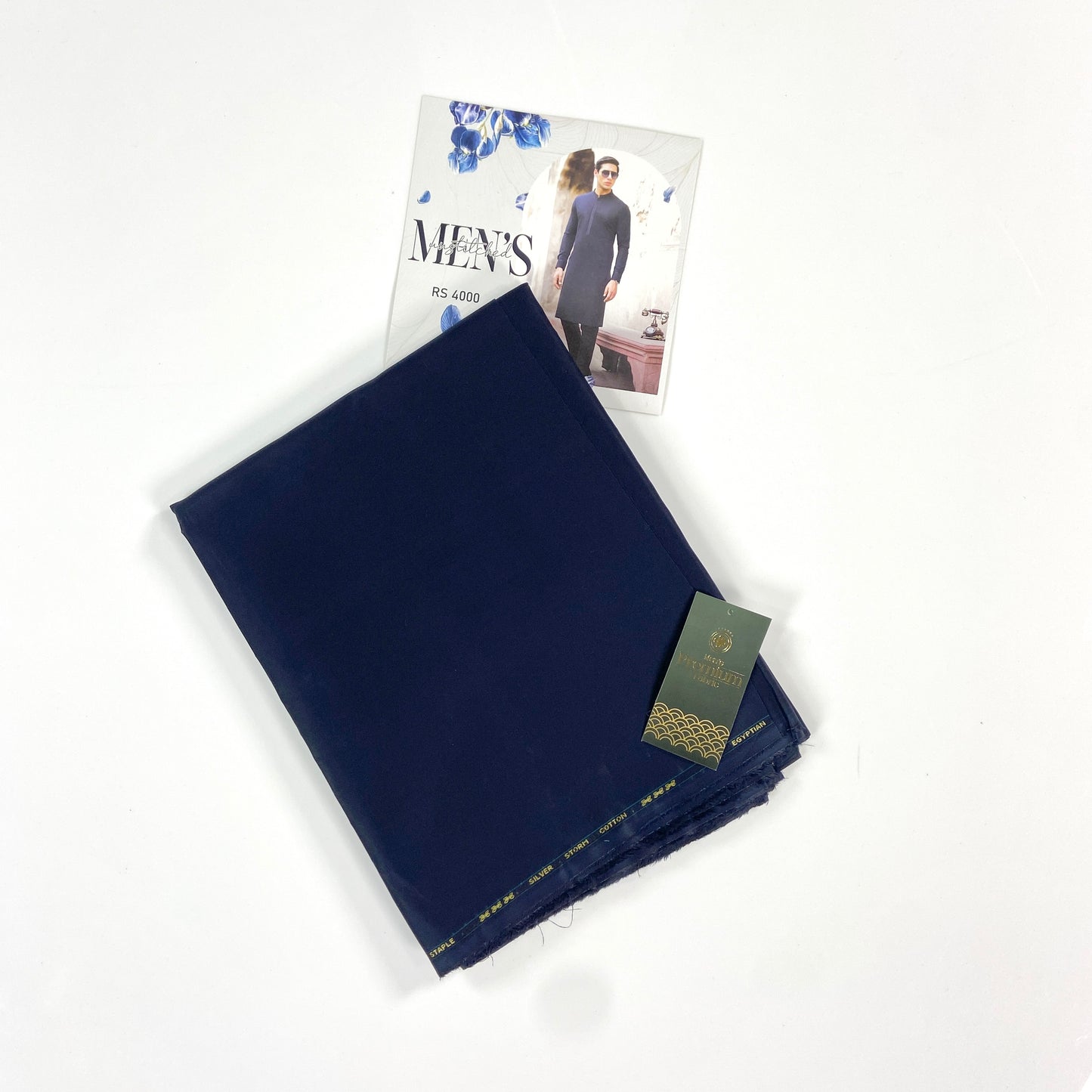 Taqwa Silver Storm Men’s Summer Cotton Unstitched Suit