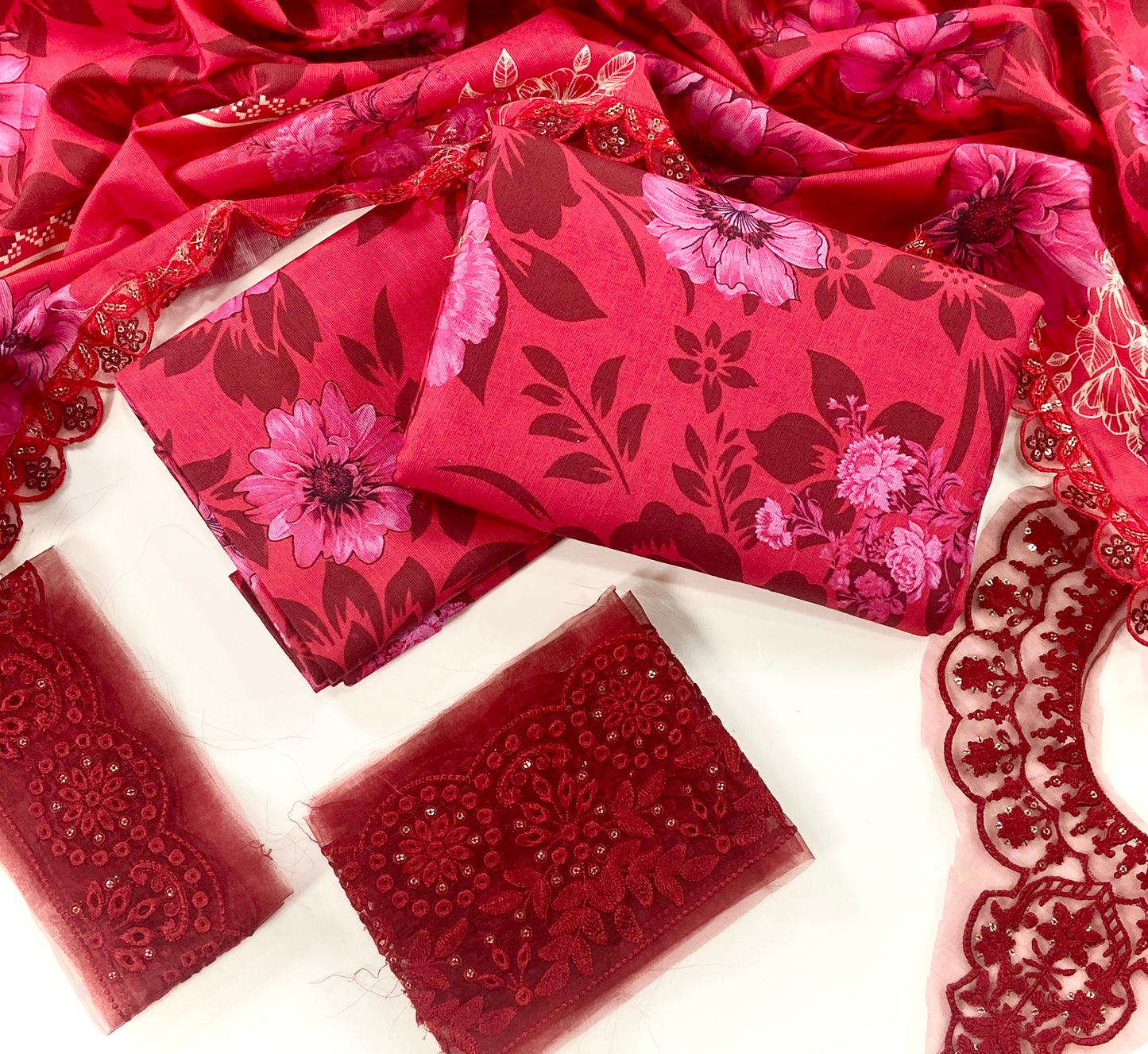 Farasha Emb Khaddar With Patches-3PC