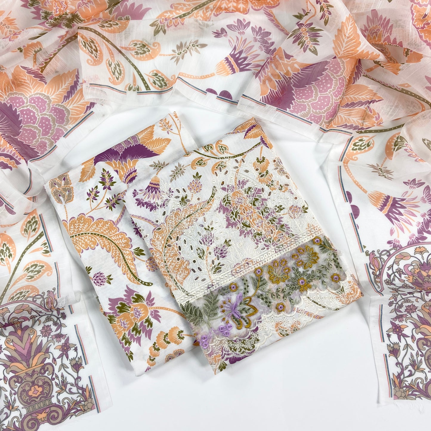 Anaya Noor Emb Bana Dora Lawn With Daman Laserkari 3PC