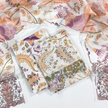 Anaya Noor Emb Bana Dora Lawn With Daman Laserkari 3PC