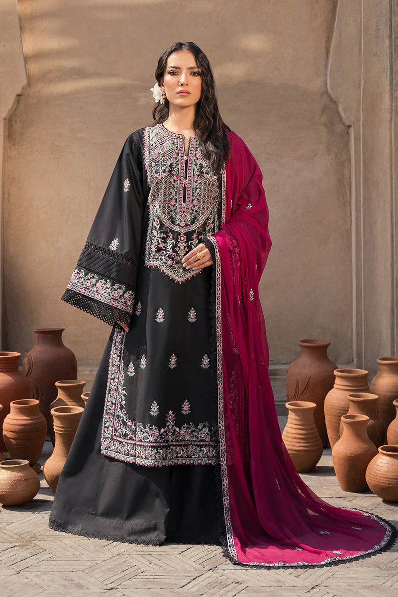 Zarposh Plain Emb Dhanak 3-Piece Suit