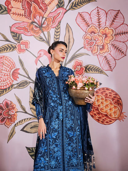 Amelia By Mahnur Luxury Embroidered Corduroy With Palachi Shawl 3PC