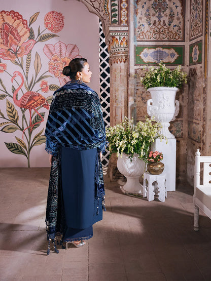Amelia By Mahnur Luxury Embroidered Corduroy With Palachi Shawl 3PC