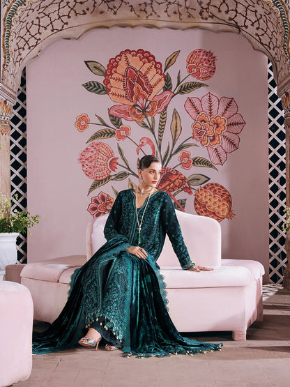 Amelia By Mahnur Luxury Embroidered Corduroy With Palachi Shawl 3PC