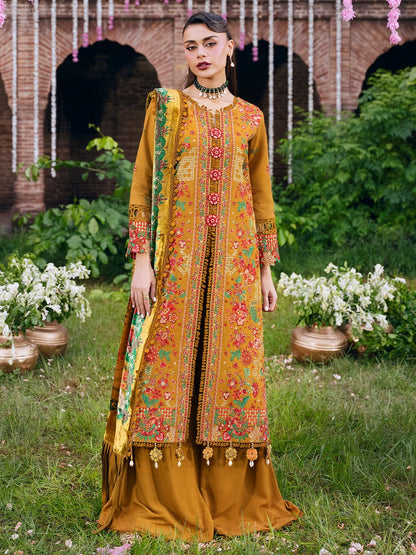 Amelia By Mahnur Luxury Embroidered Corduroy With Palachi Shawl 3PC