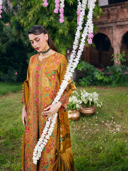 Amelia By Mahnur Luxury Embroidered Corduroy With Palachi Shawl 3PC