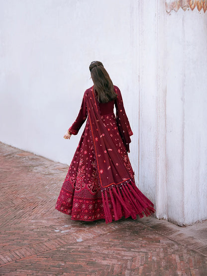 Amelia By Mahnur Luxury Embroidered Corduroy With Palachi Shawl 3PC