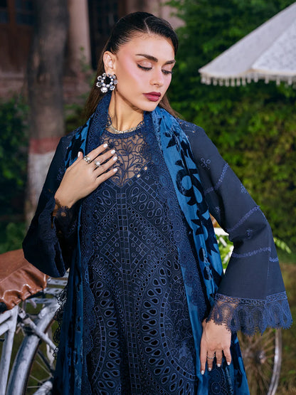 Amelia By Mahnur Luxury Embroidered Corduroy With Palachi Shawl 3PC