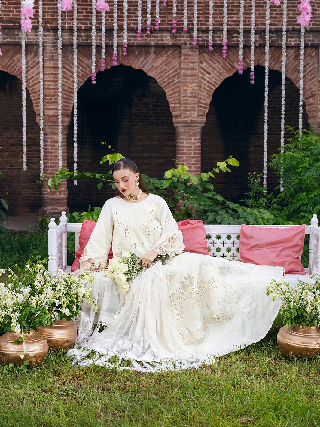 Amelia By Mahnur Luxury Embroidered Corduroy With Palachi Shawl 3PC