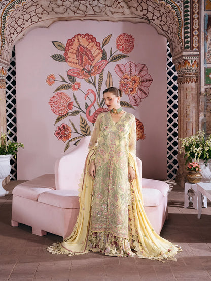 Amelia By Mahnur Luxury Embroidered Corduroy With Palachi Shawl 3PC