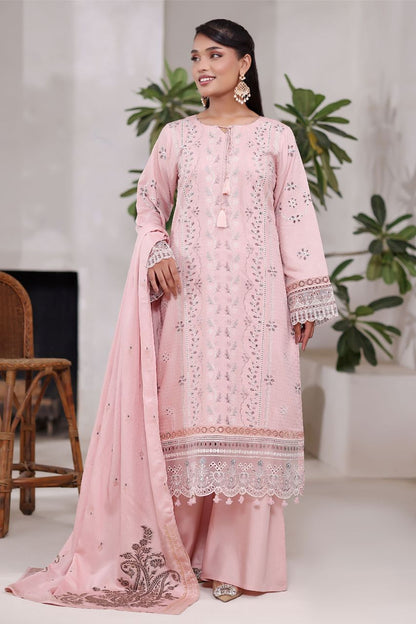 Poshna By Dressline Luxury Emb Jaquard Check Viscose 3PC