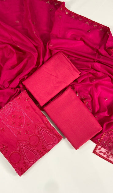 Anaya Noor Embroidered Dhanak 3PC
