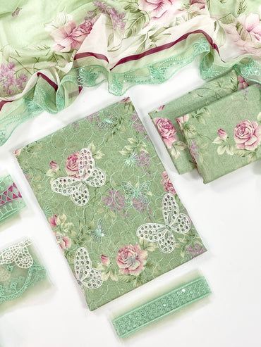 Maria B Embroiderd & Digital Printed Lawn 3PC